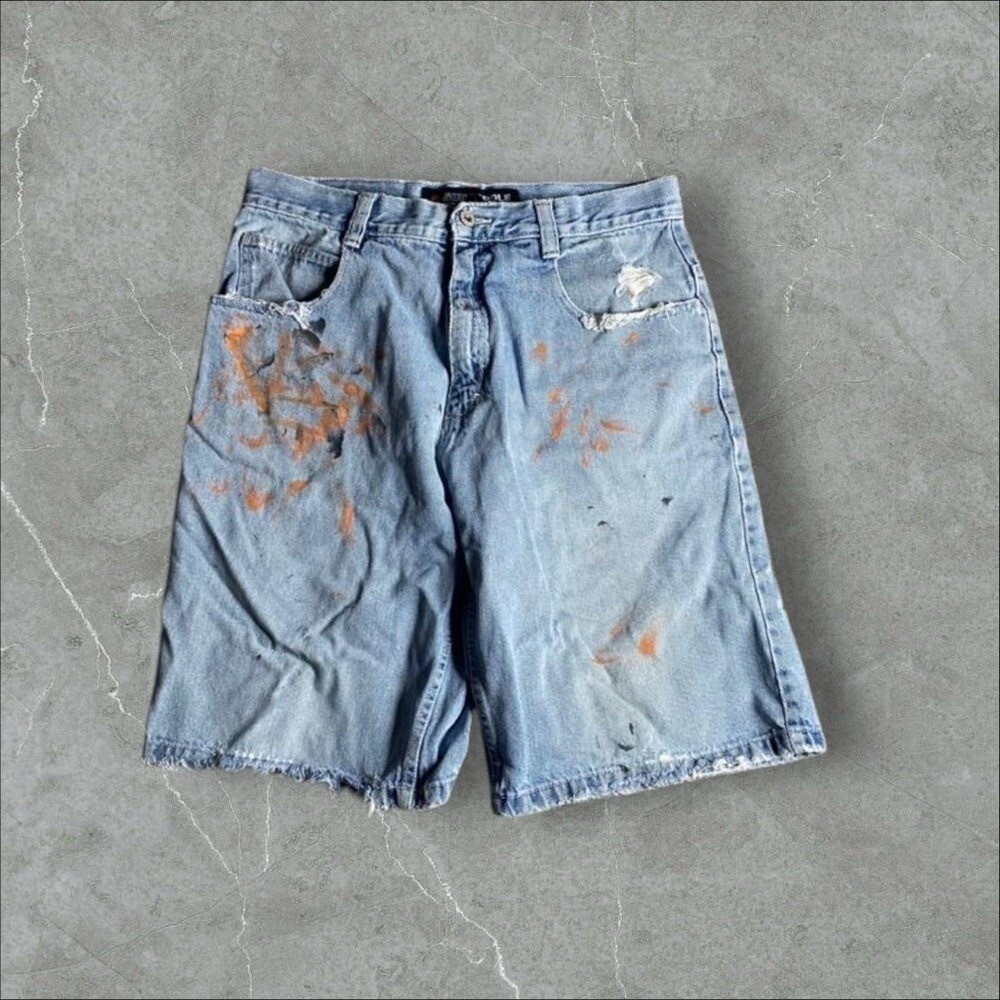 Vintage Southpole Jorts Mens 34 Blue Y2K Baggy Wide Leg Skater Grunge Hip Hop